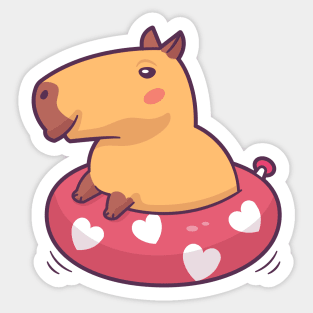 Capybara Floatie Sticker